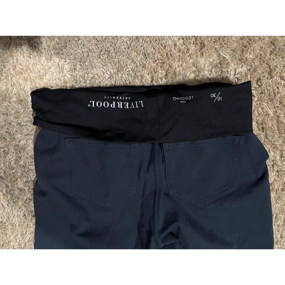 Liverpool Maternity The Leggings Navy Sky Blue Skinny Dress Pants 10/30